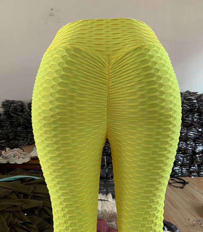 2019 Autumn AliExpress Bonus Explosion Jacquard High-elastic Yoga Pants Sports Tight Leggings Women