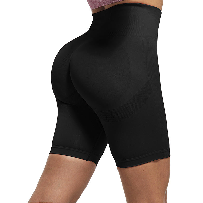 Eurasian cross-border large size jacquard yoga pants hip-lifting leggings running fitness sports five-point pants shorts